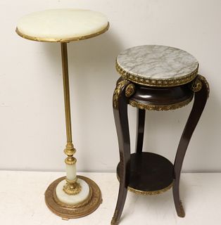 Antique Bronze Mounted Pedestal Together With
