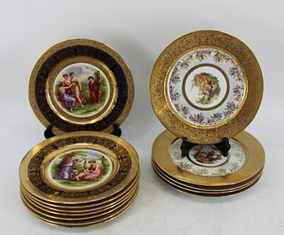 Limoges And Royal China Gilt Decorated Pictorial