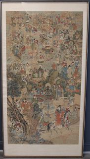 Large Sgnd Painting of Immortals, Possibly Chinese