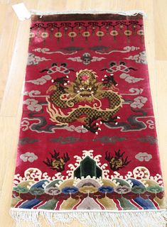 Vintage & Finely Hand Woven Chinese Carpet.
