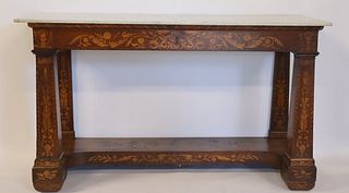 18 /19 Century  Marquetry Inlaid Marbletop Console