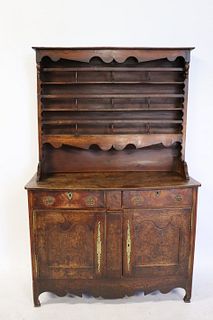 Antique Welsh Oak Step Back Cabinet