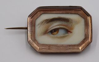 JEWELRY. 19th Century Lover's Eye Brooch.
