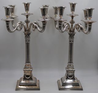SILVER. Pair of Signed German .800 S Candelabra.