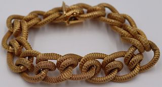 JEWELRY. Italian 18kt Gold Link Bracelet.