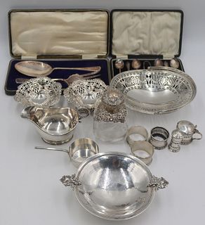 SILVER. Assorted Grouping of English Silver.