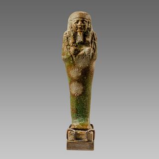 Ancient Egyptian Green Faience Ushabti Late period c.664-332 BC. 