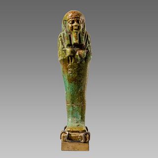 Ancient Egyptian Green Faience Ushabti Late period c.664-332 BC. 