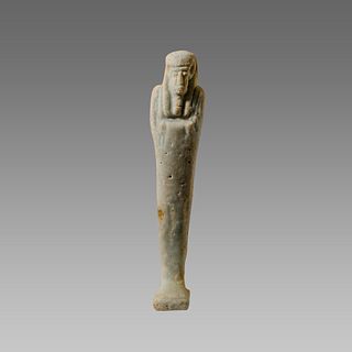 Ancient Egyptian White Faience Ushabti Late period c.664-30 BC.
