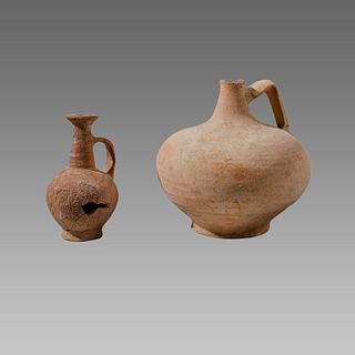 Lot of 2 Ancient Holy Land Roman Pottery Jugs c.1st century AD. 