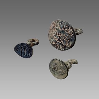 Lot of Islamic Bronze Seals amulets c.18th century AD.