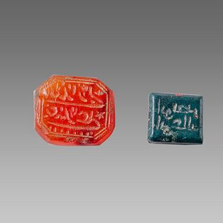 Lot of 2 Islamic Agate Heamatite Ring Stone seals c.10th-18th century AD. 