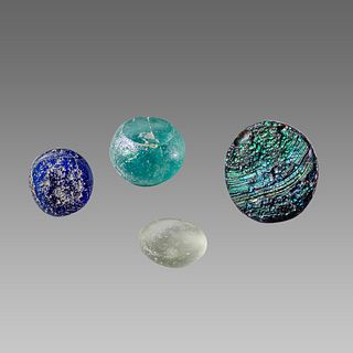 Lot of 4 Ancient Islamic Glass Weights c.8th century AD. 
