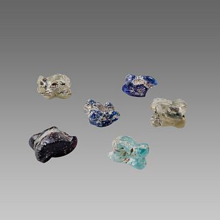 Lot of 6 Ancient Roman glass knuckle bones Ca.2nd century AD. 