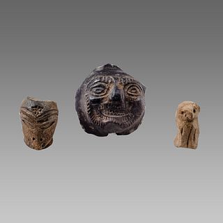 Lot of 3 Ancient Phoenician Terracotta Idol Fragments c.5th century BC. 