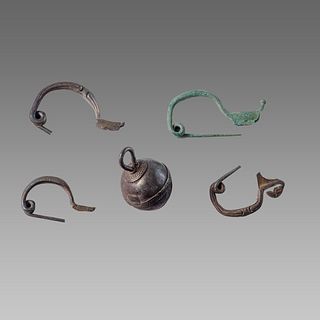 Lot of 5 Ancient Roman Silver Fibula Brooches c.2nd-3rd century AD.