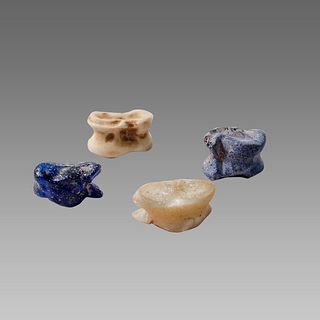 Lot of 4 Ancient Roman glass, Shell knuckle bones Ca.2nd century AD. 