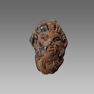 Ancient Roman Bronze Head Of Pan Ca.1st-2nd century AD.
