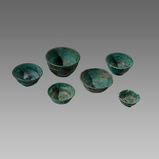 Lot of 6 Ancient Roman Bronze Bowls c.1st-2nd Century AD