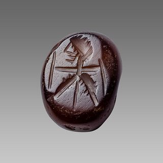 Ancient Sasanian Agate Seal with Figure c.5th century AD. 