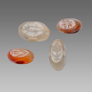 Lot of 4 Ancient Sasanian Agate and Crystal Seals c.5th century AD. 