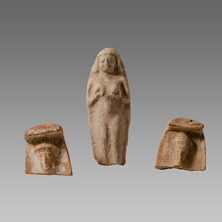 Lot of 3 Ancient Phoenician Terracotta Idols c.5th cent BC. 