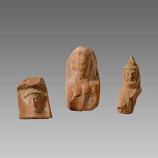 Lot of 3 Ancient Phoenician Terracotta Idols c.5th cent BC. 