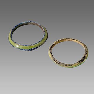 Lot of 2 Ancient Roman Mosiac Glass Bracelets c.2nd century AD.