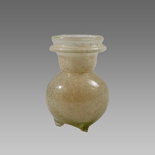 Ancient Roman footed Glass Bottle c.1st century AD. 