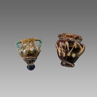 Ancient Roman Miniature Glass Amphora c.1st century AD. (2)
