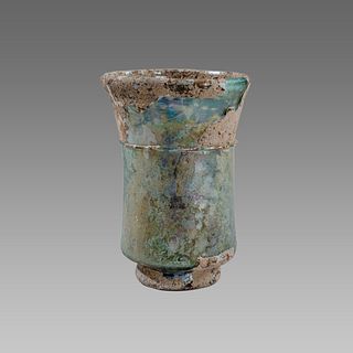 Ancient Roman Glass Footed Cup c.2nd century AD. 