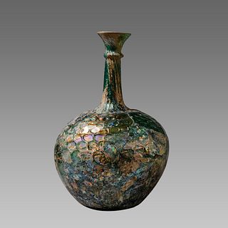 Large Ancient Islamic Glass Bottle c.8th century AD.
