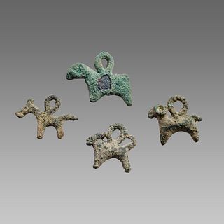 Lot of 4 Luristan Bronze Horse Amulets c.1000 BC.