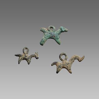 Lot of 3 Luristan Bronze Animal Amulets c.1000 BC. 