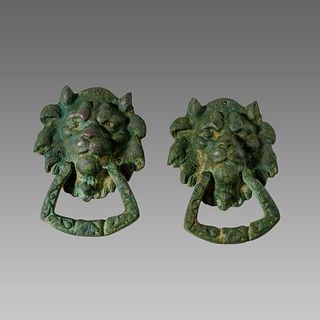 Roman Style Bronze handles with lion. 