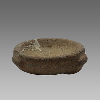 Ancient Roman Basalt Stone Sacrifice footed bowl c.2nd-3rd century AD.