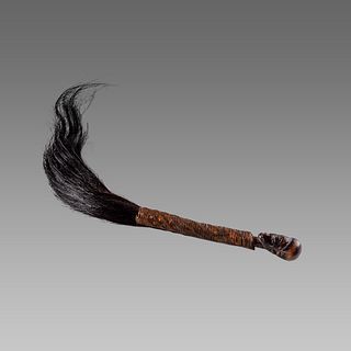 African, Tanzania Makonde Fly Whisk with horse hair. 