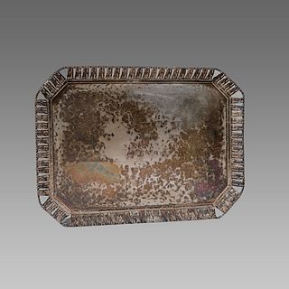 Persian Silver Tray with persepolis figures border. 