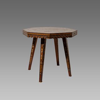 Antique Middle Eastern Wood Table Syria, Morrish.