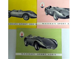 Containing sales brochures for the 200S, 300S and 450S sports racing cars, plus three different broc