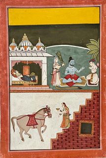 Indian Miniature gauche on paper, King 