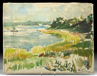 Draper Painting - Wainscott Pond, East Hampton, 1960s