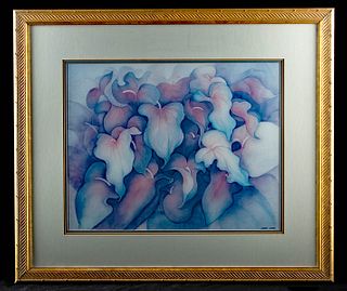 Framed & Signed Jane Chao Print - Hawaiian Flowers