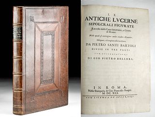 1691 Italian Pietro Santi Bartoli Book - Roman Lamps
