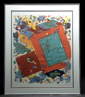 Signed Sam Francis Lithograph of Monotype