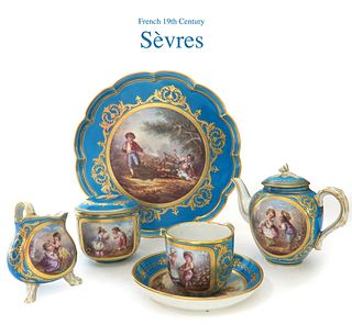 Late 18th C. French Sevres Porcelain Coffee / Tea set