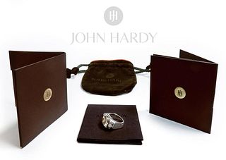 John Hardy Batu Silver Cushion Ring With White Topaz