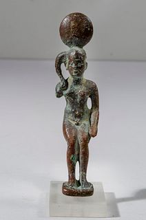 Ancient Egyptian Bronze figure Of Harpocrates c.300 BC. 
