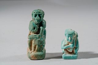 Lot of 2 Ancient Egyptian Erotic Faience Amulets c.664-300 BC.