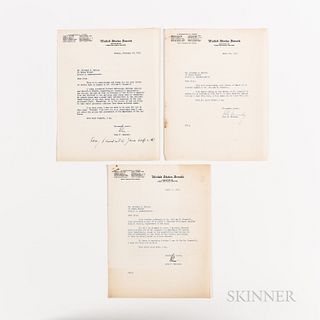 Three John F. Kennedy (1917-1963) Typed Letters Signed to Richard S. Kelley and Related Correspondence Regarding Efforts to Secure a Military Commissi